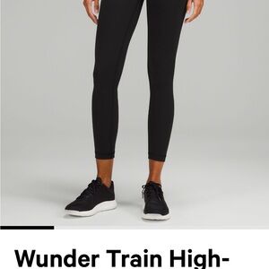 Lululemon Wunder train Highrise black leggings size 2, 25 inch length